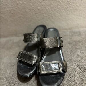 Naot Metallic Black Sandals